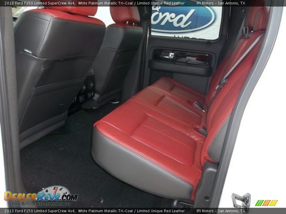 2013 Ford F150 Limited SuperCrew 4x4 White Platinum Metallic Tri-Coat / Limited Unique Red Leather Photo #34