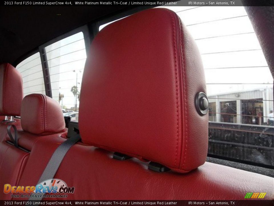2013 Ford F150 Limited SuperCrew 4x4 White Platinum Metallic Tri-Coat / Limited Unique Red Leather Photo #36