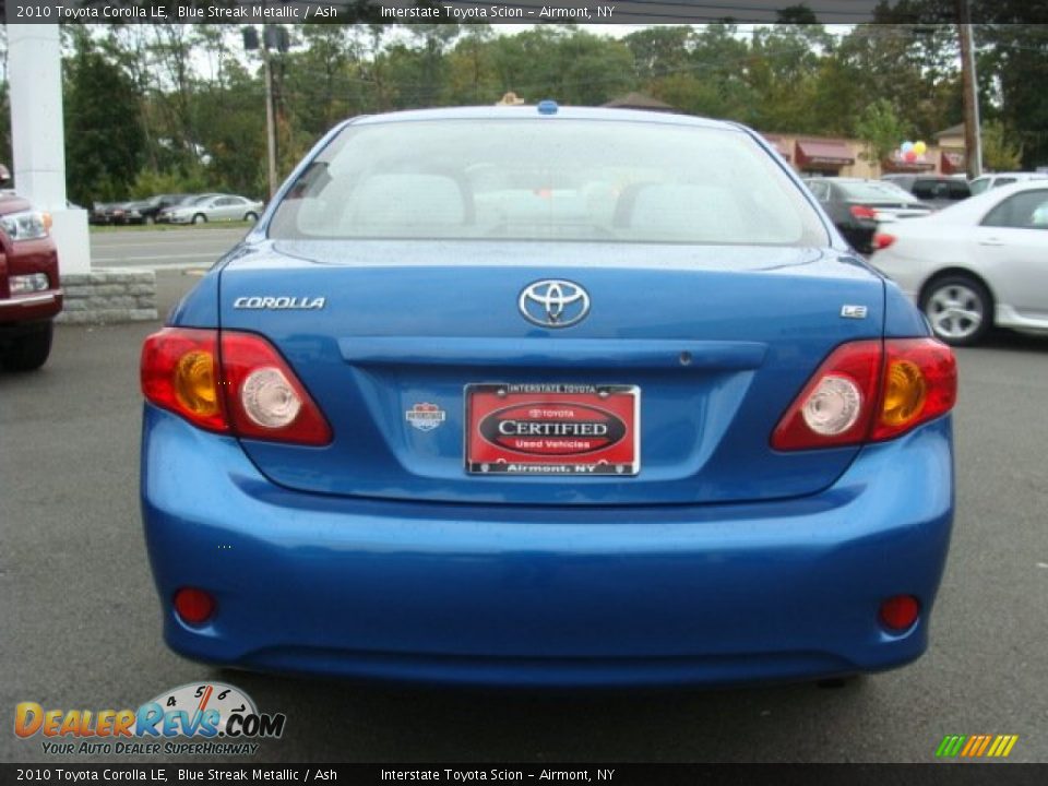 2010 Toyota Corolla LE Blue Streak Metallic / Ash Photo #5