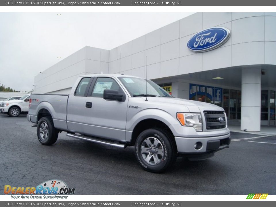 2013 Ford F150 STX SuperCab 4x4 Ingot Silver Metallic / Steel Gray Photo #1