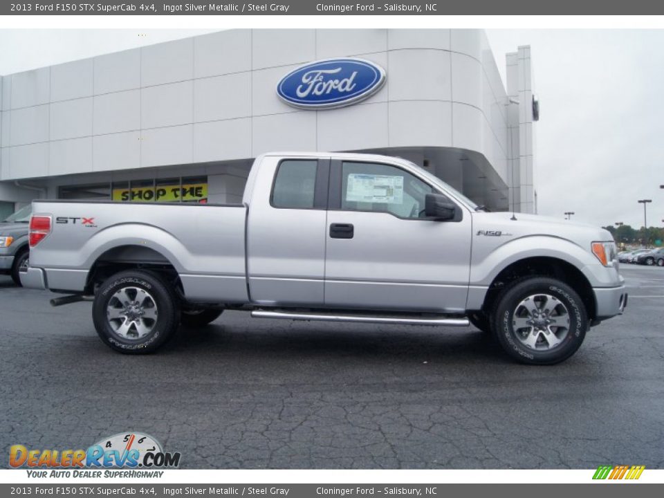 2013 Ford F150 STX SuperCab 4x4 Ingot Silver Metallic / Steel Gray Photo #2