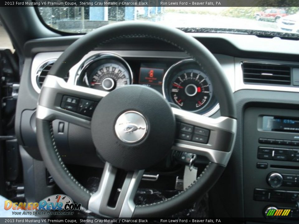 2013 Ford Mustang V6 Premium Coupe Sterling Gray Metallic / Charcoal Black Photo #17