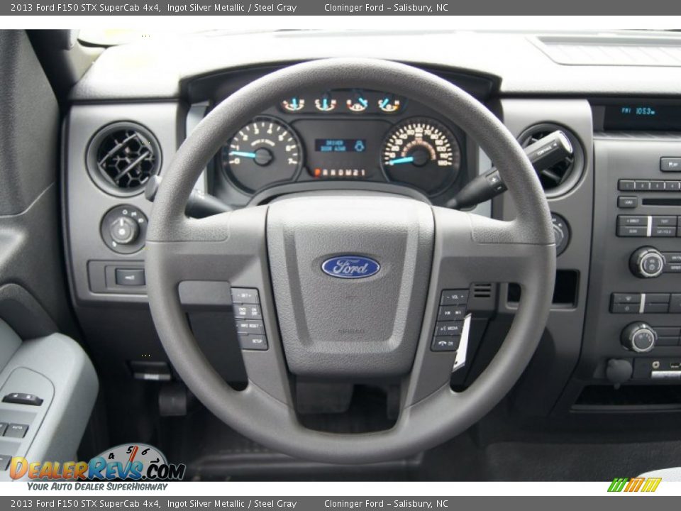 2013 Ford F150 STX SuperCab 4x4 Ingot Silver Metallic / Steel Gray Photo #25