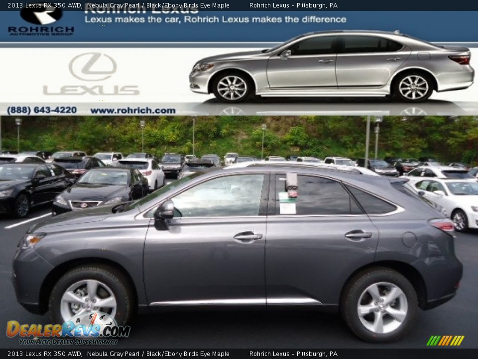 2013 Lexus RX 350 AWD Nebula Gray Pearl / Black/Ebony Birds Eye Maple Photo #1