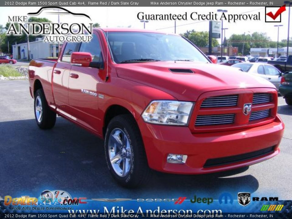 2012 Dodge Ram 1500 Sport Quad Cab 4x4 Flame Red / Dark Slate Gray Photo #1