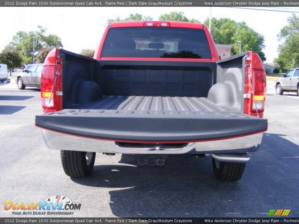 2012 Dodge Ram 1500 Outdoorsman Quad Cab 4x4 Flame Red / Dark Slate Gray/Medium Graystone Photo #7