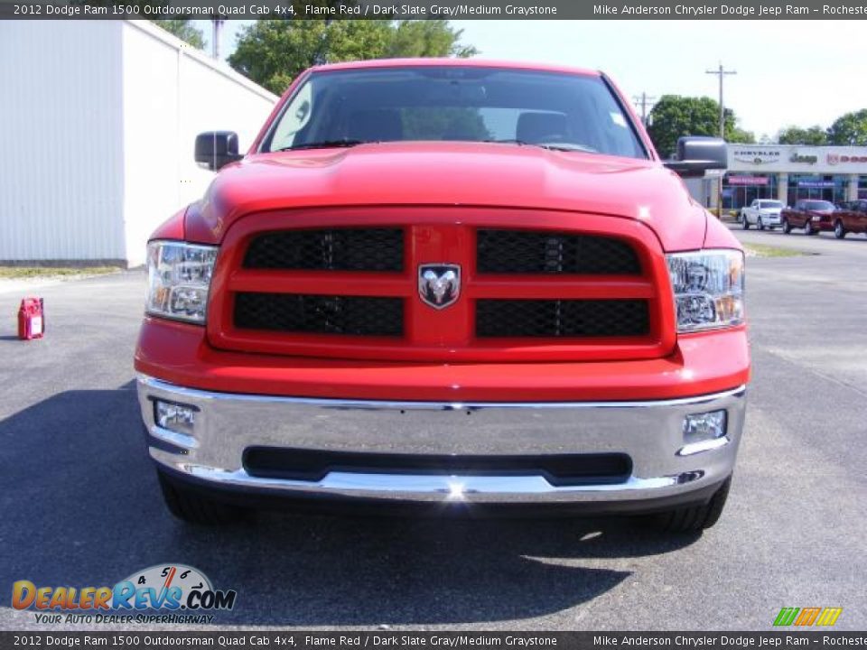 2012 Dodge Ram 1500 Outdoorsman Quad Cab 4x4 Flame Red / Dark Slate Gray/Medium Graystone Photo #12