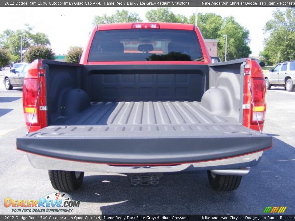 2012 Dodge Ram 1500 Outdoorsman Quad Cab 4x4 Flame Red / Dark Slate Gray/Medium Graystone Photo #18