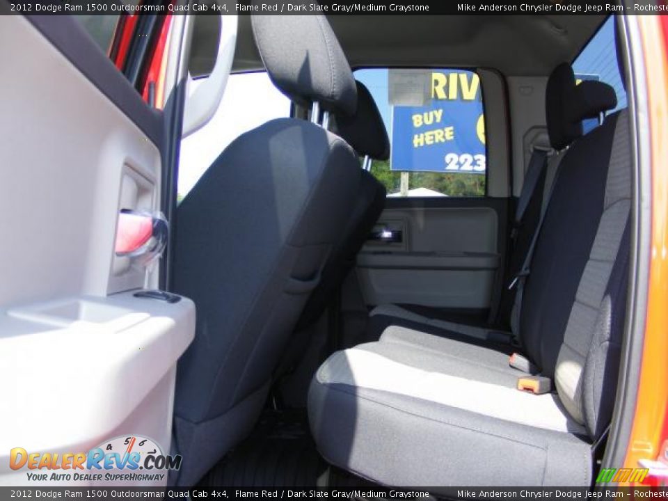 2012 Dodge Ram 1500 Outdoorsman Quad Cab 4x4 Flame Red / Dark Slate Gray/Medium Graystone Photo #21
