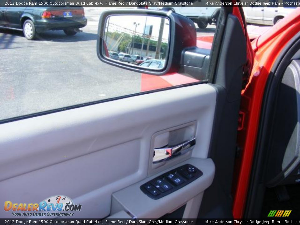 2012 Dodge Ram 1500 Outdoorsman Quad Cab 4x4 Flame Red / Dark Slate Gray/Medium Graystone Photo #22