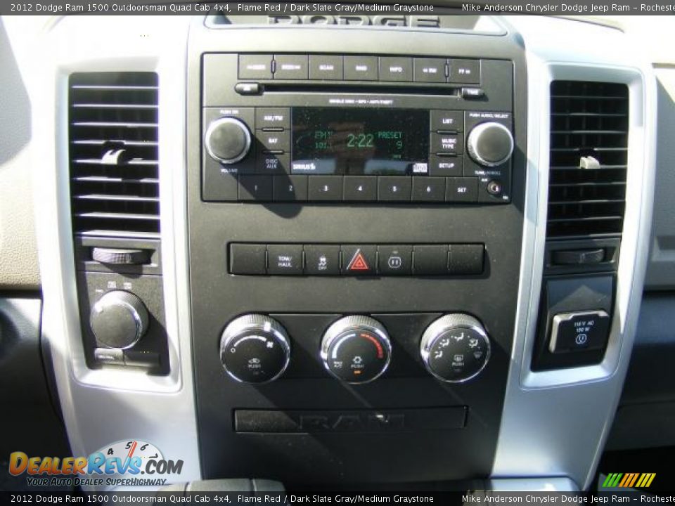 2012 Dodge Ram 1500 Outdoorsman Quad Cab 4x4 Flame Red / Dark Slate Gray/Medium Graystone Photo #25
