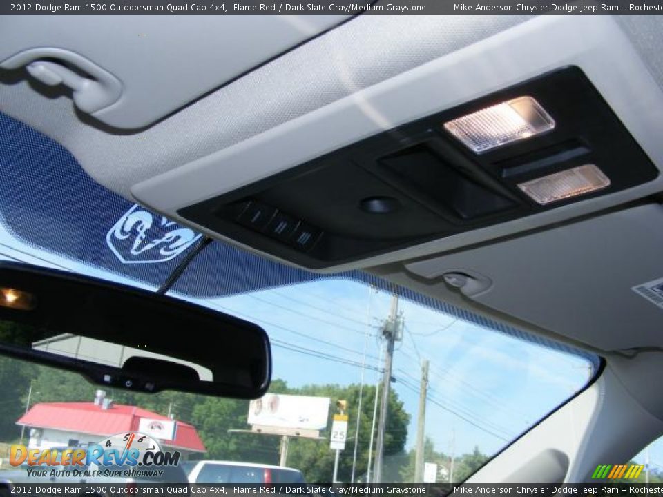 2012 Dodge Ram 1500 Outdoorsman Quad Cab 4x4 Flame Red / Dark Slate Gray/Medium Graystone Photo #27