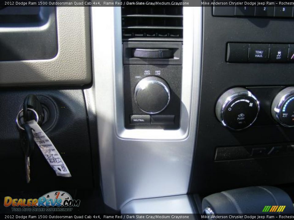 2012 Dodge Ram 1500 Outdoorsman Quad Cab 4x4 Flame Red / Dark Slate Gray/Medium Graystone Photo #28