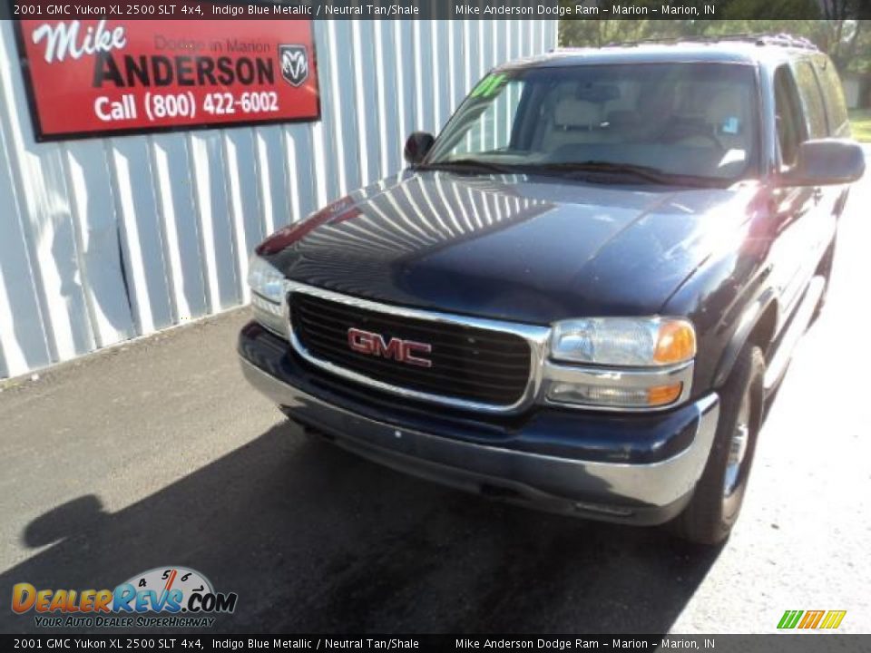 2001 GMC Yukon XL 2500 SLT 4x4 Indigo Blue Metallic / Neutral Tan/Shale Photo #2
