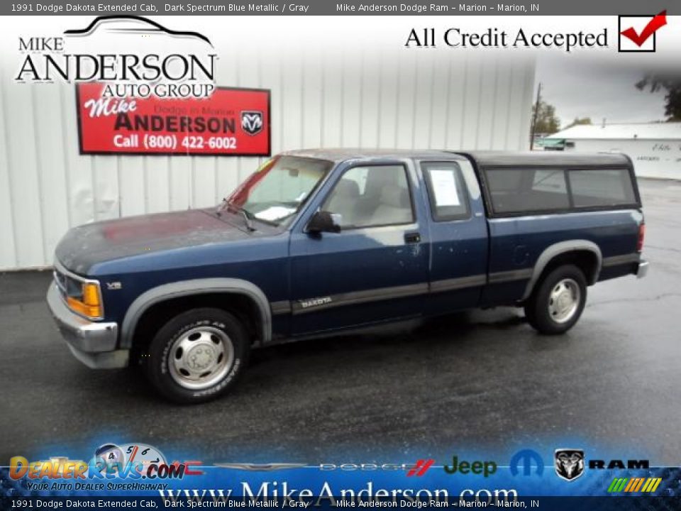 1991 Dodge Dakota Extended Cab Dark Spectrum Blue Metallic / Gray Photo #1