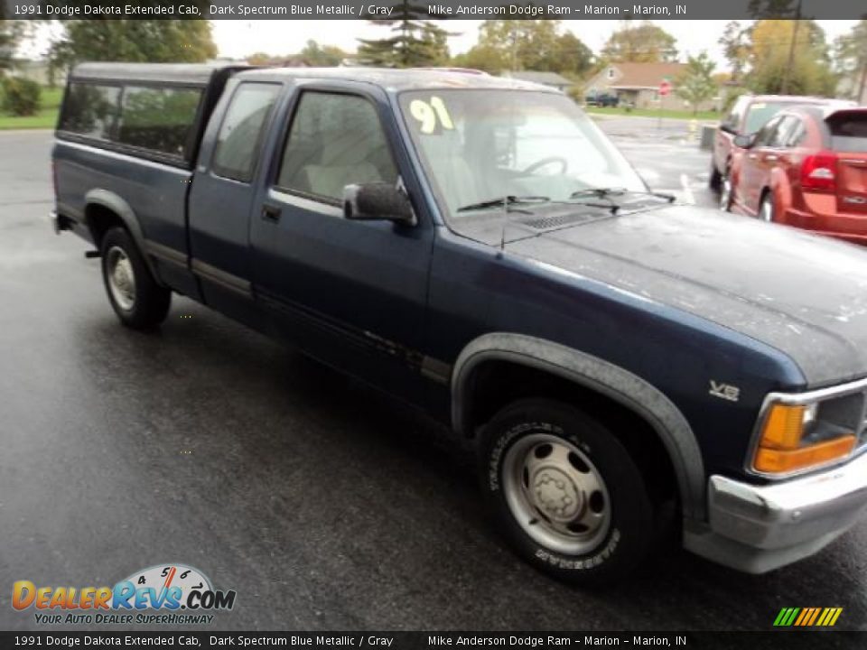 1991 Dodge Dakota Extended Cab Dark Spectrum Blue Metallic / Gray Photo #3