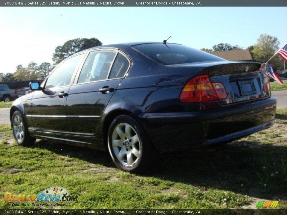 2003 BMW 3 Series 325i Sedan Mystic Blue Metallic / Natural Brown Photo #3