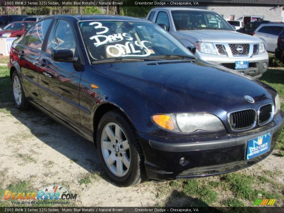 2003 BMW 3 Series 325i Sedan Mystic Blue Metallic / Natural Brown Photo #4