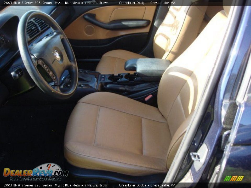 2003 BMW 3 Series 325i Sedan Mystic Blue Metallic / Natural Brown Photo #6