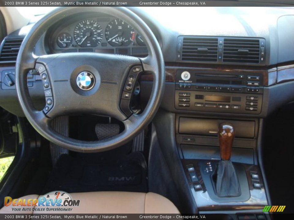 2003 BMW 3 Series 325i Sedan Mystic Blue Metallic / Natural Brown Photo #8