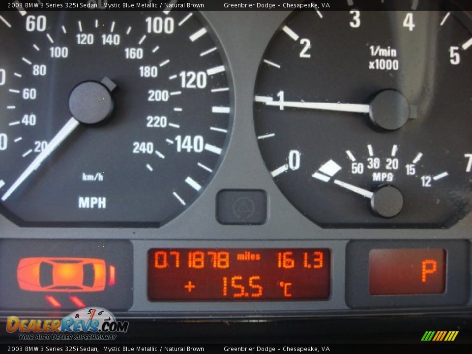 2003 BMW 3 Series 325i Sedan Mystic Blue Metallic / Natural Brown Photo #12