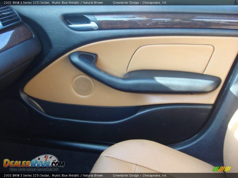2003 BMW 3 Series 325i Sedan Mystic Blue Metallic / Natural Brown Photo #16