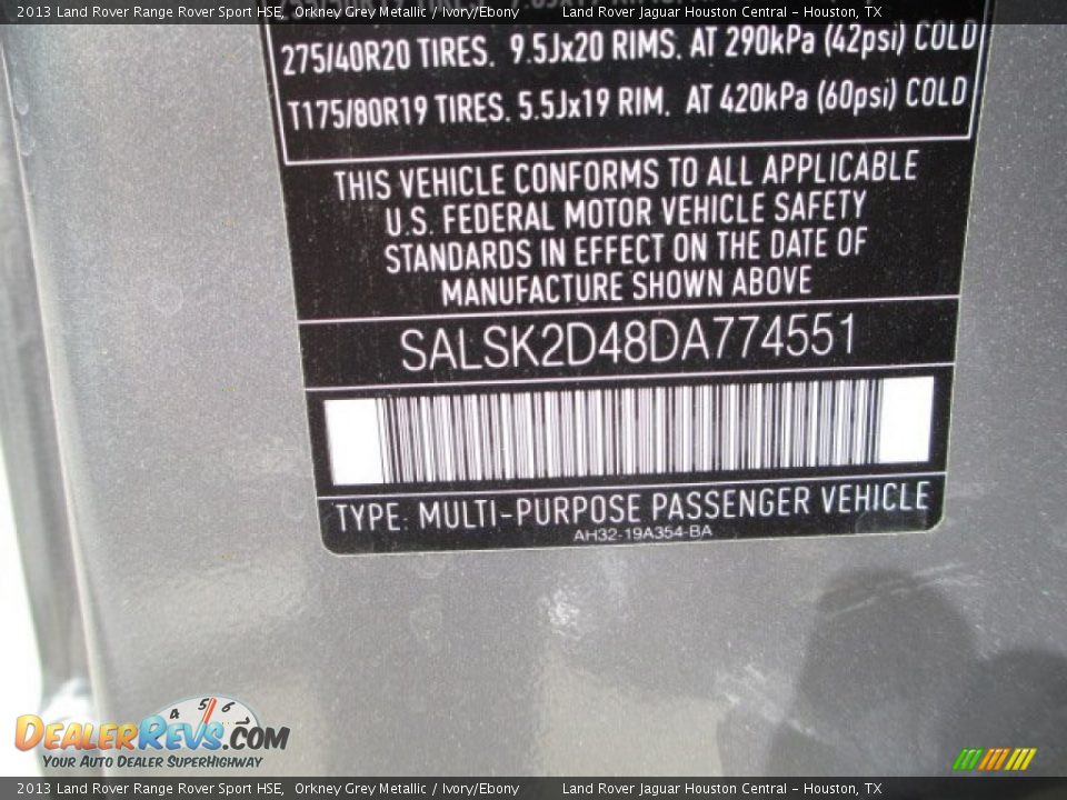 2013 Land Rover Range Rover Sport HSE Orkney Grey Metallic / Ivory/Ebony Photo #16