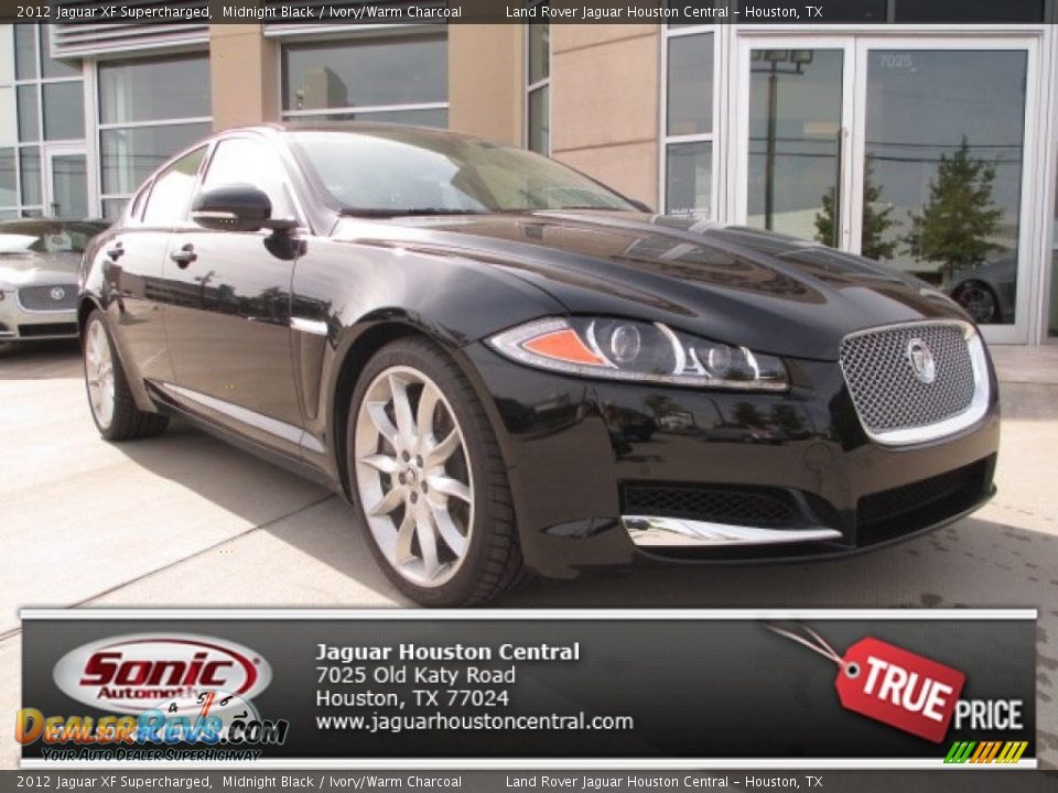2012 Jaguar XF Supercharged Midnight Black / Ivory/Warm Charcoal Photo #1