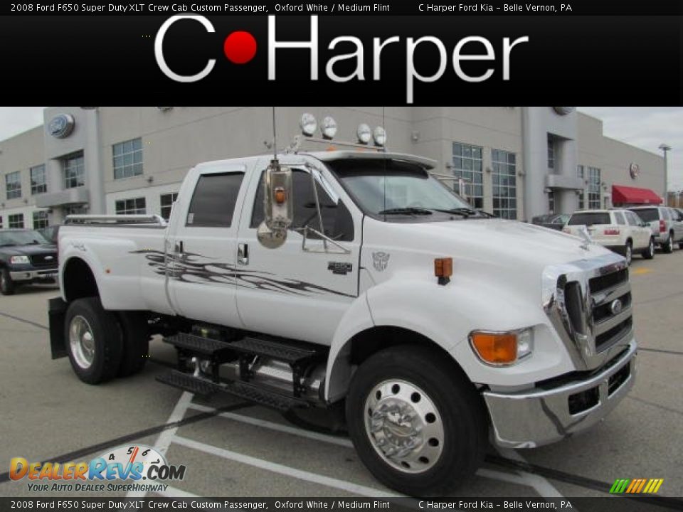 2008 Ford F650 Super Duty XLT Crew Cab Custom Passenger Oxford White / Medium Flint Photo #1