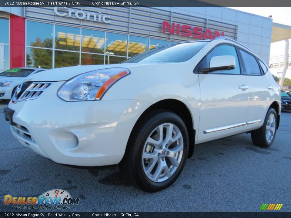 2012 Nissan Rogue SV Pearl White / Gray Photo #1