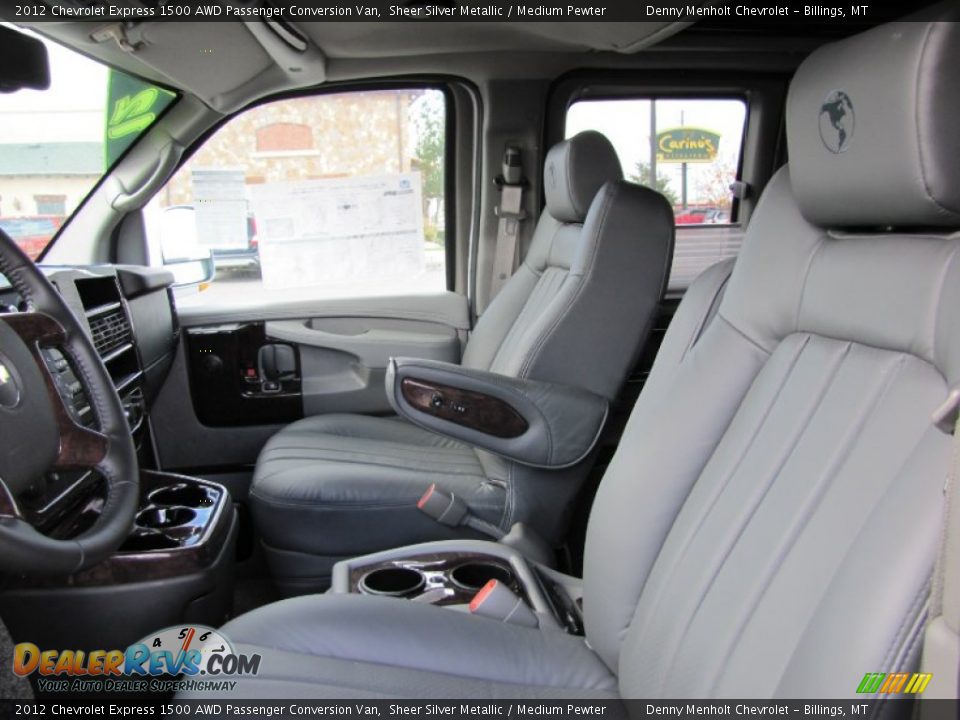 Front Seat of 2012 Chevrolet Express 1500 AWD Passenger Conversion Van Photo #15