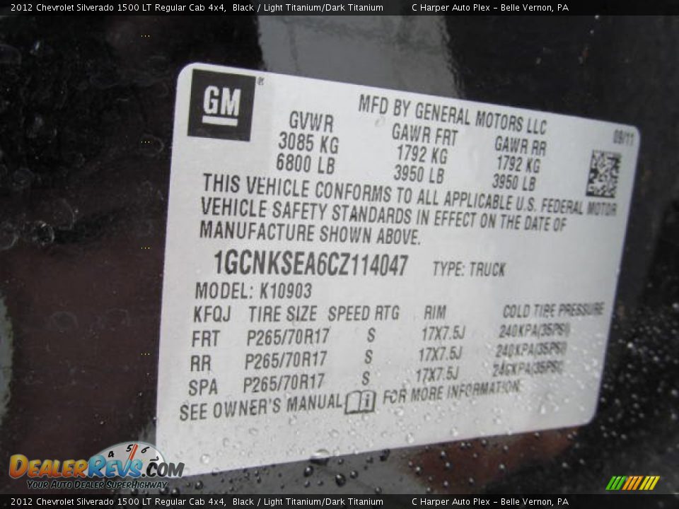 2012 Chevrolet Silverado 1500 LT Regular Cab 4x4 Black / Light Titanium/Dark Titanium Photo #24