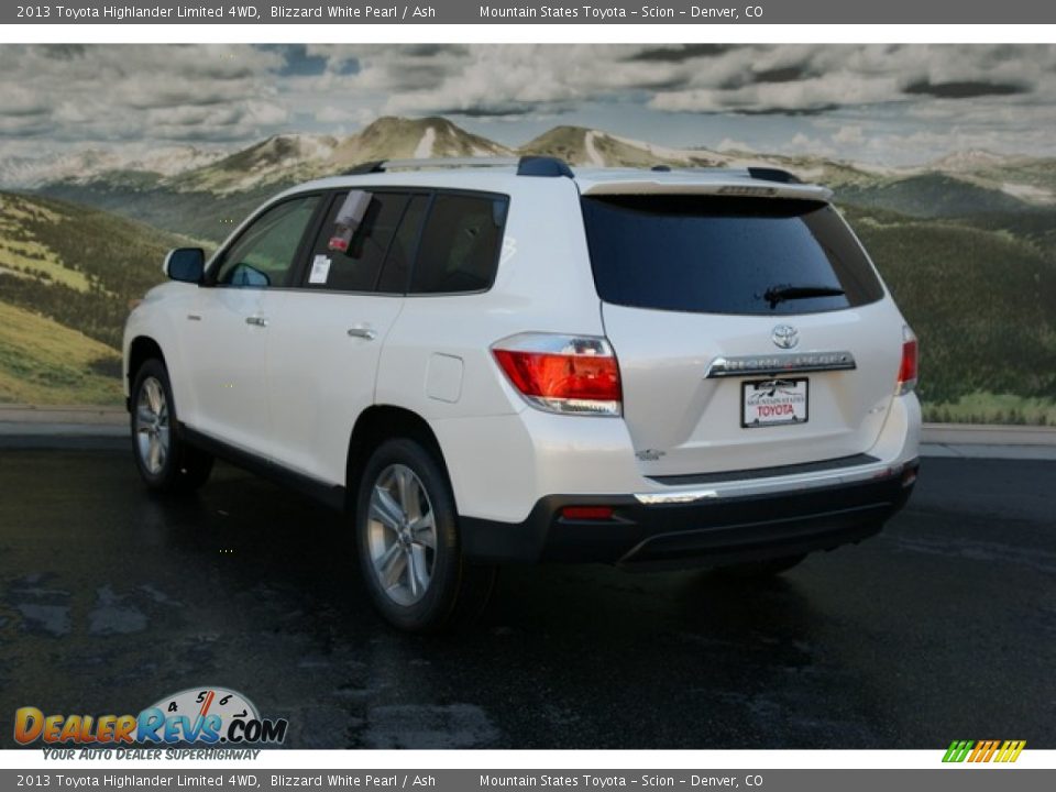 2013 Toyota Highlander Limited 4WD Blizzard White Pearl / Ash Photo #2