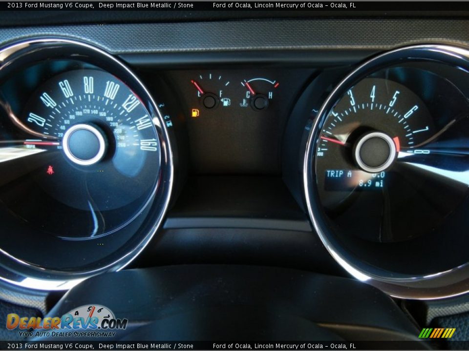 2013 Ford Mustang V6 Coupe Deep Impact Blue Metallic / Stone Photo #8