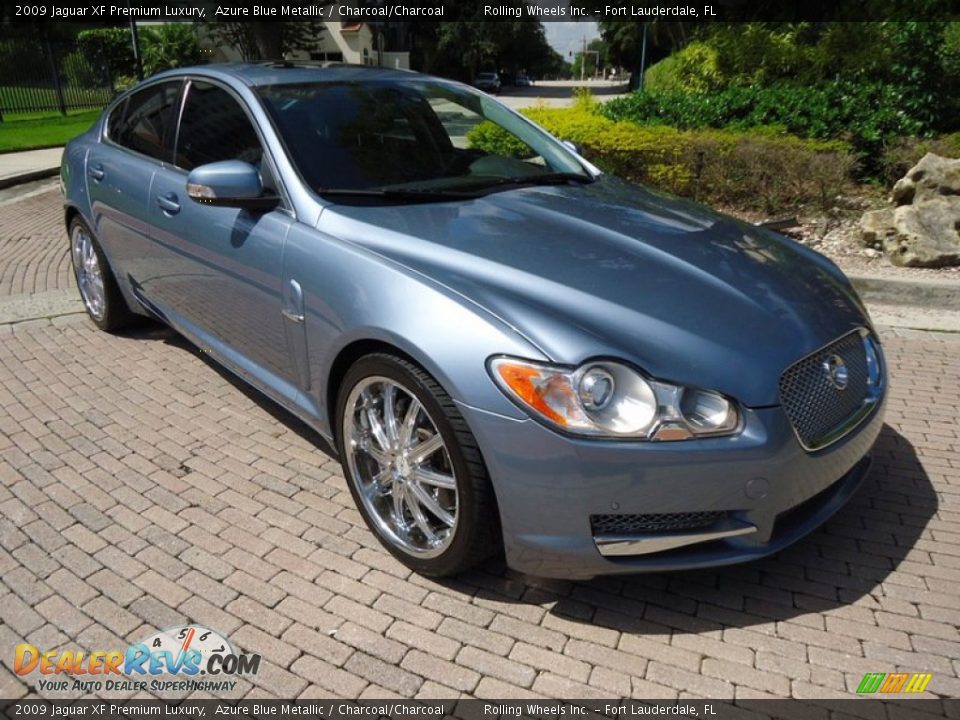 2009 Jaguar XF Premium Luxury Azure Blue Metallic / Charcoal/Charcoal Photo #2