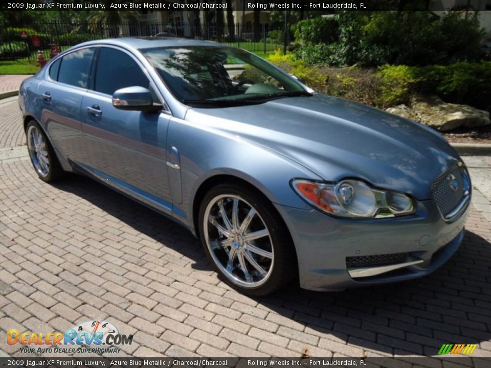 2009 Jaguar XF Premium Luxury Azure Blue Metallic / Charcoal/Charcoal Photo #10