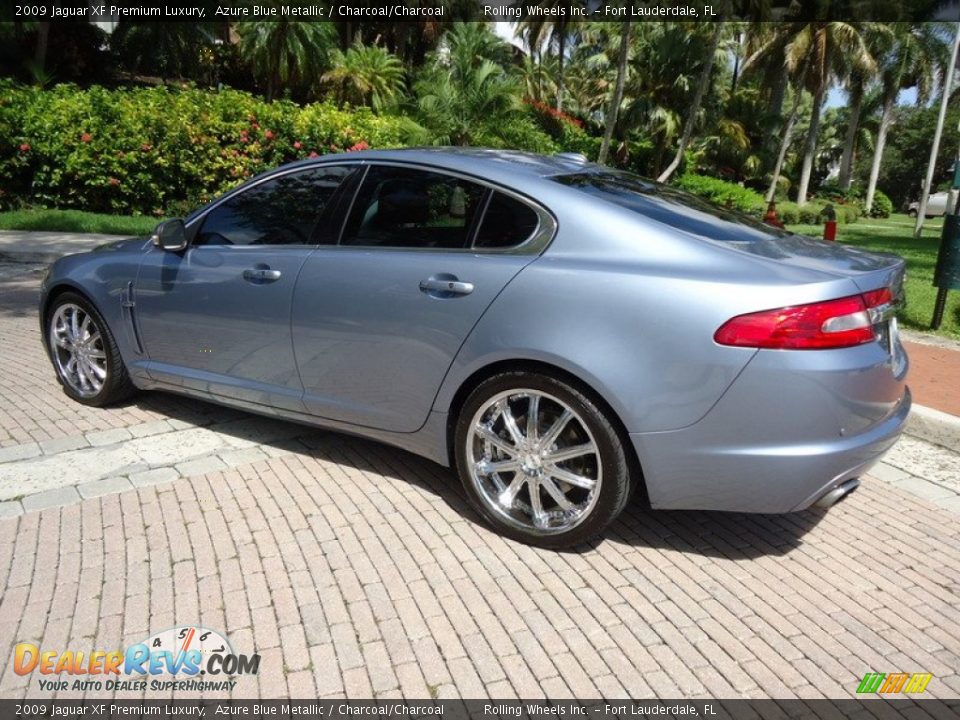 2009 Jaguar XF Premium Luxury Azure Blue Metallic / Charcoal/Charcoal Photo #12