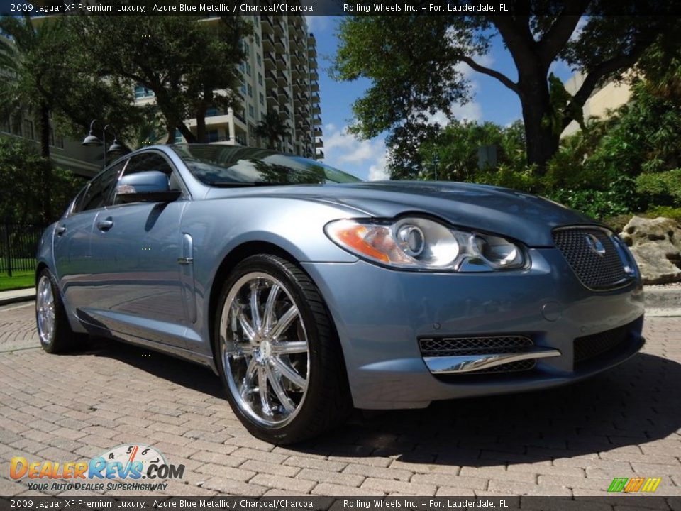 2009 Jaguar XF Premium Luxury Azure Blue Metallic / Charcoal/Charcoal Photo #19