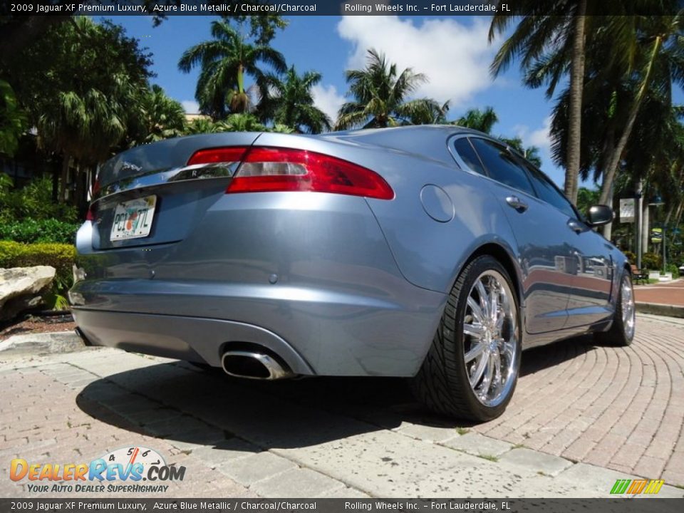 2009 Jaguar XF Premium Luxury Azure Blue Metallic / Charcoal/Charcoal Photo #21