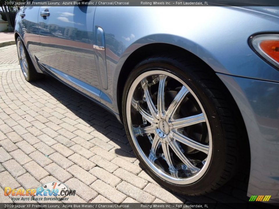 2009 Jaguar XF Premium Luxury Azure Blue Metallic / Charcoal/Charcoal Photo #25