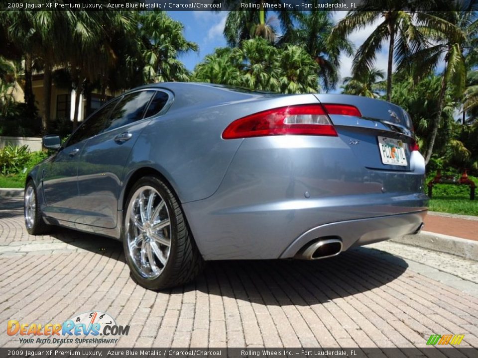 2009 Jaguar XF Premium Luxury Azure Blue Metallic / Charcoal/Charcoal Photo #28