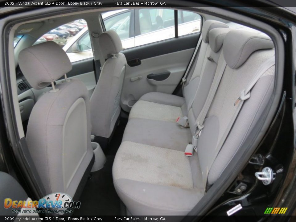 2009 Hyundai Accent GLS 4 Door Ebony Black / Gray Photo #8
