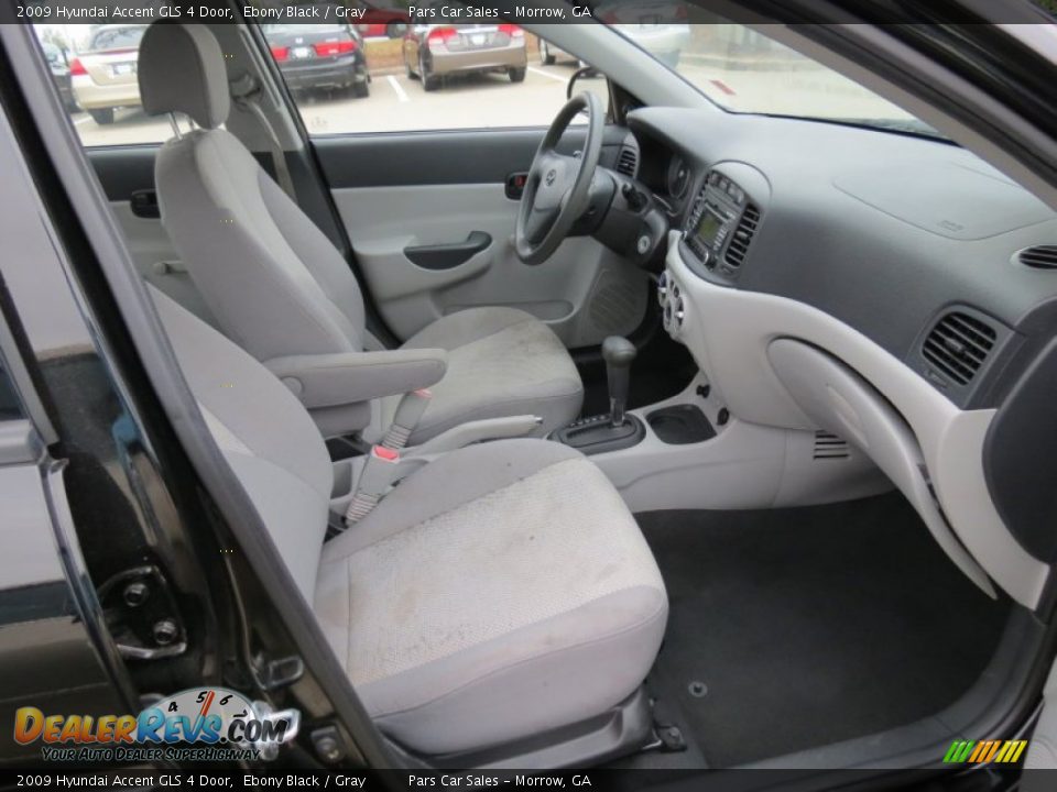 2009 Hyundai Accent GLS 4 Door Ebony Black / Gray Photo #10