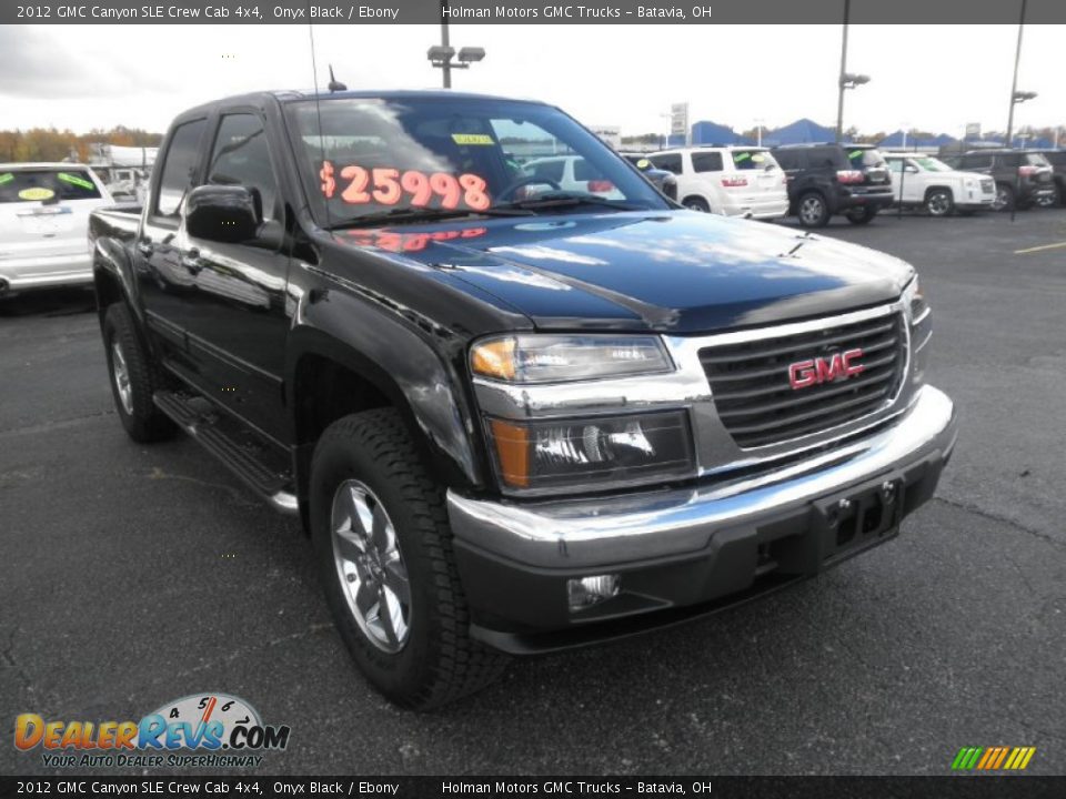 2012 GMC Canyon SLE Crew Cab 4x4 Onyx Black / Ebony Photo #2