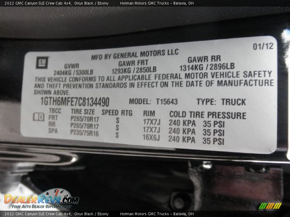 2012 GMC Canyon SLE Crew Cab 4x4 Onyx Black / Ebony Photo #5