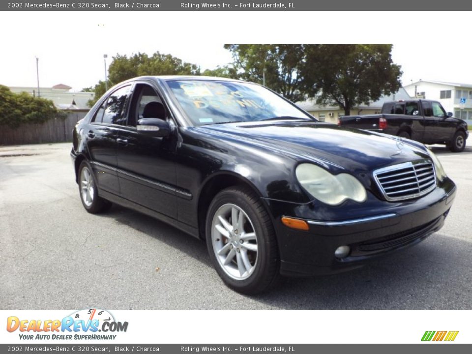 2002 Mercedes-Benz C 320 Sedan Black / Charcoal Photo #1