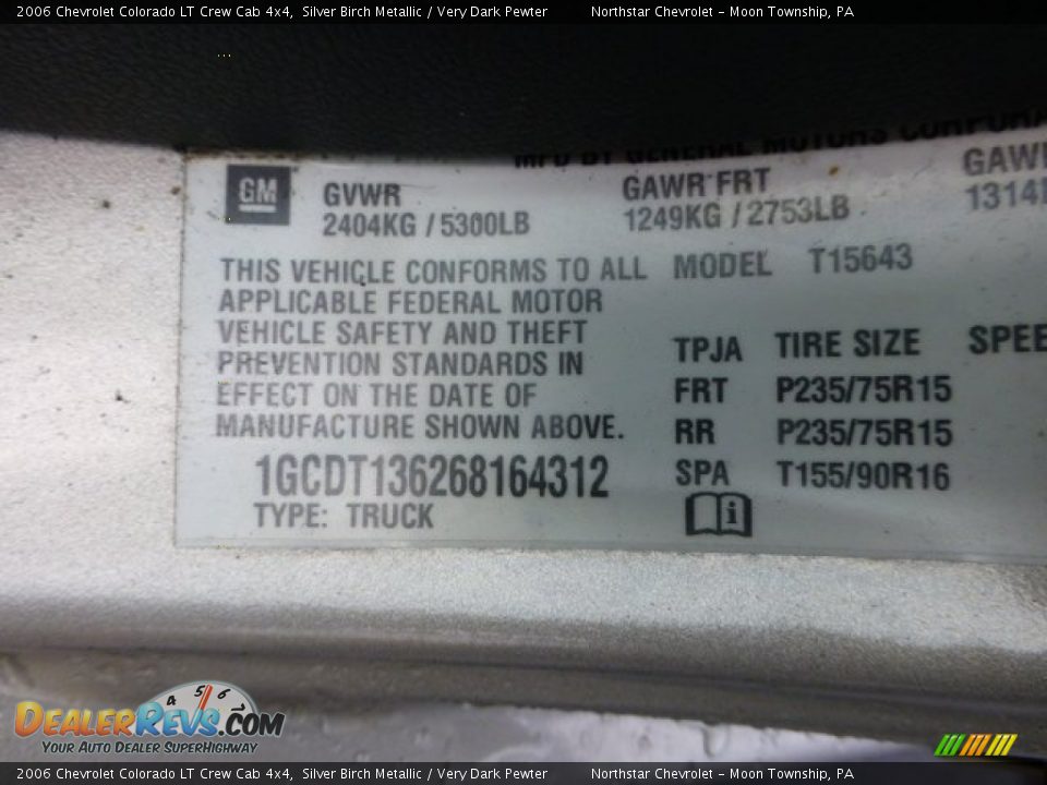 2006 Chevrolet Colorado LT Crew Cab 4x4 Silver Birch Metallic / Very Dark Pewter Photo #19