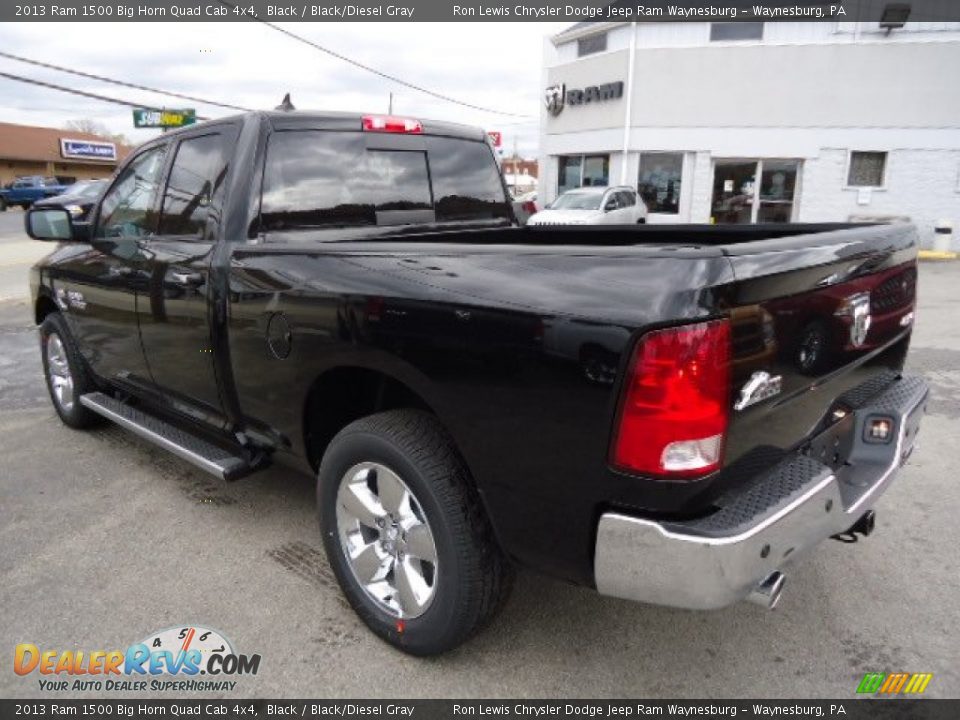 2013 Ram 1500 Big Horn Quad Cab 4x4 Black / Black/Diesel Gray Photo #2