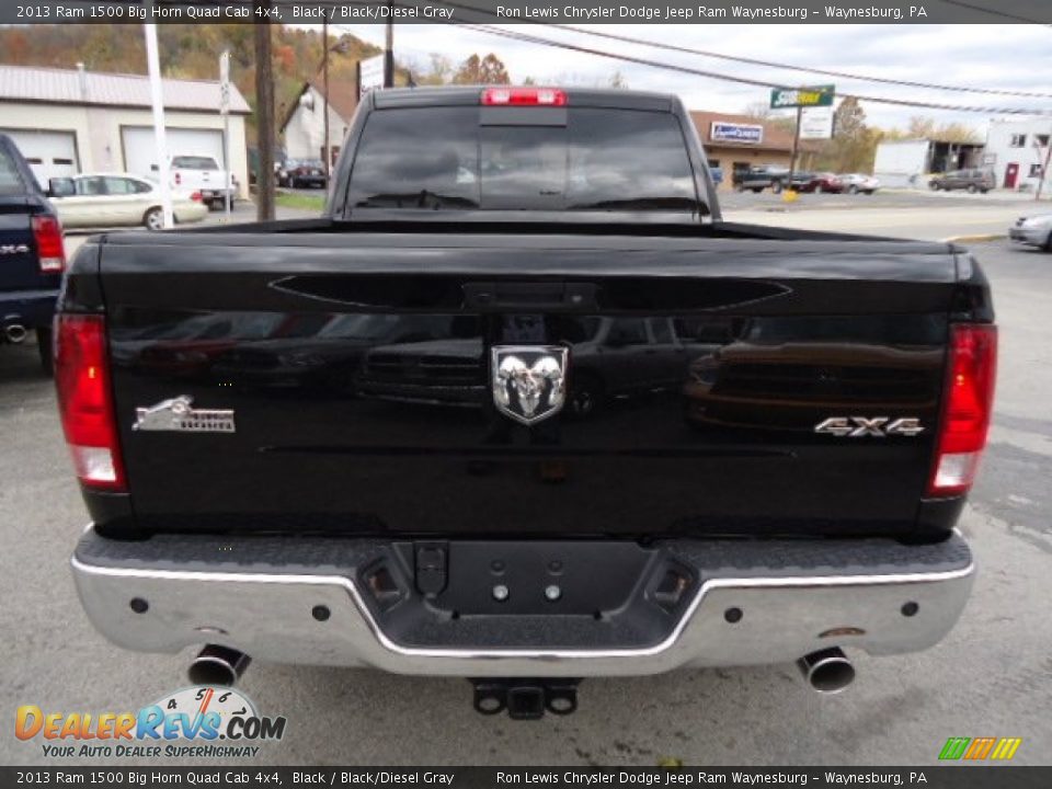 2013 Ram 1500 Big Horn Quad Cab 4x4 Black / Black/Diesel Gray Photo #3