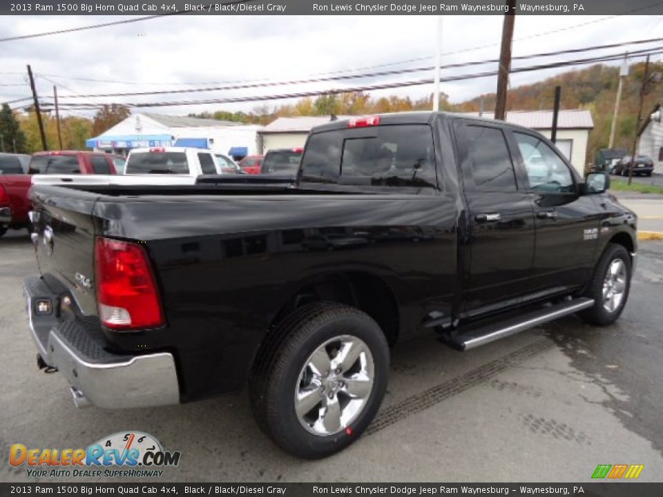 2013 Ram 1500 Big Horn Quad Cab 4x4 Black / Black/Diesel Gray Photo #5